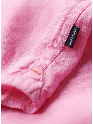 Superdry Normal Pembe Düz Erkek Gömlek M4010607ATZJ_STUDIOS Casual Lınen L