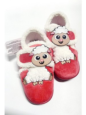 Gezer Kuzu Figürlü Yumuşacık Kışlık Ev Pandufu Kız Çocuklar İçin Sarı Renkli Desenli