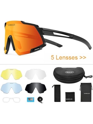 Chaoduo Shop 5 Lens Seti Turuncu Stil Newboler 5 Lensler Bisiklet Güneş Gözlükleri Polarize Mtb Yol Bisikleti Gözlük Açık Spor Güneş Gözlüğü Bisiklet Gözlükleri Erkek Kadınlar Için (Yurt Dışından)