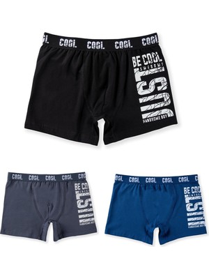 Baykar Erkek Çocuk Pamuklu Baskılı Rahat Kesim Likralı Boxer 3051 Renkli