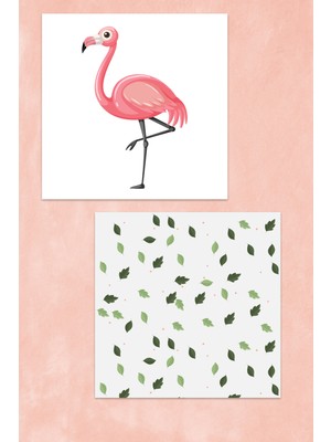 Ravino Home Flamingo Kanvas Tablo - 2 Adet- 50X50 cm