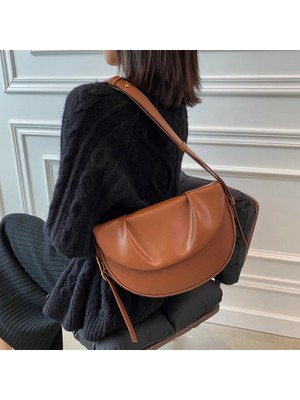 Kensen Shop Bej Tarzı G28CM Y16CM THK6CM Yeni Tasarımcı Kadın Çanta Yumuşak Deri Omuz Çantaları Kadın Vintage Çanta Kızlar Için Düz Renk Crossbody Çanta Moda Hobos Sac (Yurt Dışından)