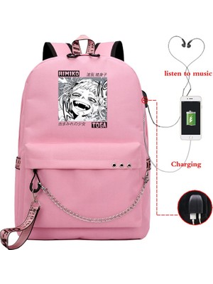 Kensen Shop GXBU-HIMIKO23H Stili My Hero Academia Himiko Toga Laptop Sırt Çantaları Japonya Anime Okul Çantası My Hero Academia Anime Sırt Çantaları Okul Gençler Kızlar Için (Yurt Dışından)