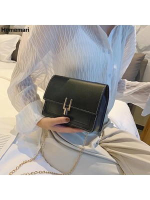 Kensen Shop 1 Adet Tarzı Homemari Zincir Pu Deri Crossbody Çanta Womemall Omuz Basit Çanta Için Özel Kilit Tasarım Kadın Seyahat Çanta Kız (Yurt Dışından)