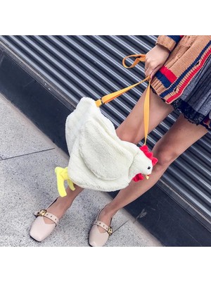 Kensen Shop Bej Bir Stil Peluş Crossbody Çanta Sevimli Cartooken Omuz Çantaları Parti Çalışma Seyahat Çantası Sevimli Bayanlar Kız Peluş Çanta Ana Kesesi (Yurt Dışından)