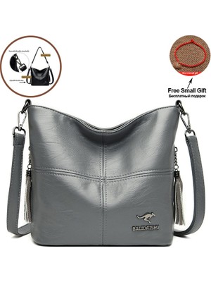 Kensen Shop Gri Tarzı 24CMX11CMX22CM Eski Tang Trend Bayan Omuz Çantaları Wome Için Yeni Lüks Çantalar Büyük Kapasiteli Deri Kadın Crossbody Çanta (Yurt Dışından)