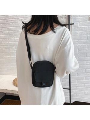 Kensen Shop Yeşil Stil Tuval Kadın Crossbody Çanta Trend Alışveriş Merkezi Omuz Çanta Kore Düz Renk Öğrenci Telefon Çantası Basit Alışveriş Fermuar Çanta (Yurt Dışından)