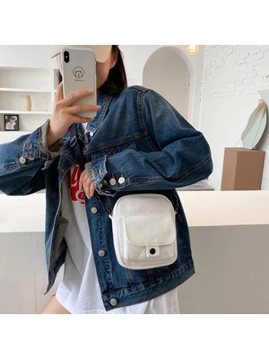 Kensen Shop Yeşil Stil Tuval Kadın Crossbody Çanta Trend Alışveriş Merkezi Omuz Çanta Kore Düz Renk Öğrenci Telefon Çantası Basit Alışveriş Fermuar Çanta (Yurt Dışından)