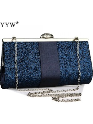 Kensen Shop Siyah Stil Payetli Akşam Çantaları Kadın Parti Glitter Çanta Bayanlar Düğün Manşonları Çanta Girly Zincir Omuz Çantası Bolsas Mujer (Yurt Dışından)