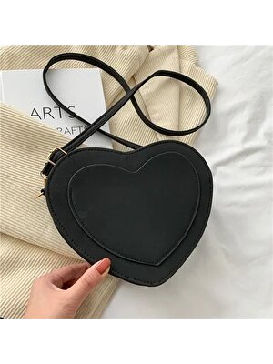 Kensen Shop Dmatsiyah Stil Pu Deri Kadın Kalp Şeklinde Crossbody Çanta Lüks Tasarımcı Bayanlar Için Küçük Omuz Çantaları Kadın Akşam Debriyaj Çanta Çanta (Yurt Dışından)