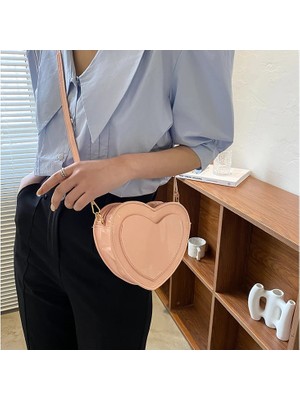 Kensen Shop Dmatsiyah Stil Pu Deri Kadın Kalp Şeklinde Crossbody Çanta Lüks Tasarımcı Bayanlar Için Küçük Omuz Çantaları Kadın Akşam Debriyaj Çanta Çanta (Yurt Dışından)