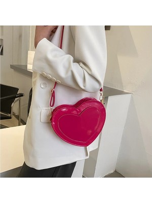 Kensen Shop Dmatsiyah Stil Pu Deri Kadın Kalp Şeklinde Crossbody Çanta Lüks Tasarımcı Bayanlar Için Küçük Omuz Çantaları Kadın Akşam Debriyaj Çanta Çanta (Yurt Dışından)