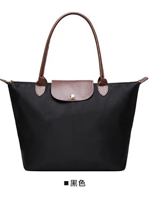 Kensen Shop Siyah Stil Küçük 30X23X12 cm 2021 Ünlü Kadın Çantaları Omuz Çantası Çanta Su Geçirmez Naylon Deri Plaj Çantası Tasarımcı Katlanır Tote Bolsa Sac Feminina (Yurt Dışından)