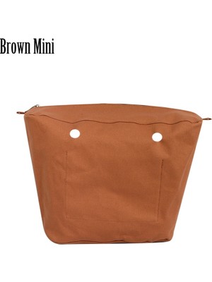 Kensen Shop Brown Mini Style Hot Selling Inner Organizer Zipper-Up Pocket For Classic Mini Obag Canvas Insert With Waterproof Coating For O Bag Accesorios (Yurt Dışından)