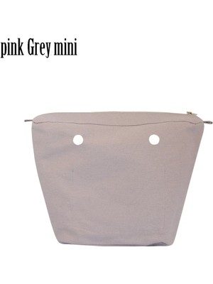 Kensen Shop Pink Grey Mini Style Tanqu Mini Obag Için Yeni Iç Astar Fermuarlı Cebi O Çanta Için Iç Su Geçirmez Kaplamalı Tuval Ekleme (Yurt Dışından)