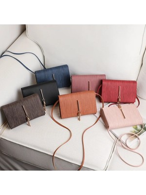 Kensen Shop Mor Tarzı 2022 Kadınlar Trendy Pu Deri Crossbody Çanta Püskül Dekor Kadınlar Için Katı Basit Küçük Rahat Cep Telefonu Omuz Çantaları Çanta (Yurt Dışından)