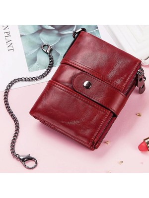 Kensen Shop Red-Box-Chian Tarzı Hakiki Deri Kadın Cüzdanı Kadın Kısa Cüzdan Bozuk Para Cüzdanları Moda Para Çantası Kadınlar Için Lüks Cüzdan Tasarımcı Kımlık Kartı Tutucu (Yurt Dışından)