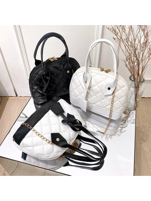 Kensen Shop Kahverengi-2 Tarzı Gle Omuz Askılı Çanta Zinciri Basit Crossbody Çanta Yeni Moda Lingge Kabuk Çanta Kontrast Renk Kadın Çanta (Yurt Dışından)