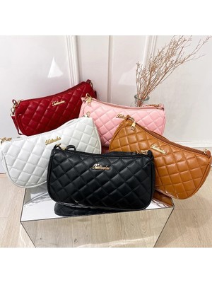 Kensen Shop Kahverengi-2 Tarzı Gle Omuz Askılı Çanta Zinciri Basit Crossbody Çanta Yeni Moda Lingge Kabuk Çanta Kontrast Renk Kadın Çanta (Yurt Dışından)