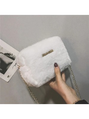 Kensen Shop Siyah Stil Kadınlar Için Faux Kürk Crossbody Çanta Sonbahar Kış Peluş Çantalar ve Çanta Kadın Omuz Çantası Kız Cüzdan Iş Seyahat Çantası (Yurt Dışından)