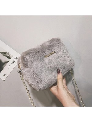 Kensen Shop Siyah Stil Kadınlar Için Faux Kürk Crossbody Çanta Sonbahar Kış Peluş Çantalar ve Çanta Kadın Omuz Çantası Kız Cüzdan Iş Seyahat Çantası (Yurt Dışından)