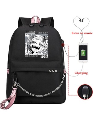 Kensen Shop PK-HIMIKO23H Stili My Hero Academia Himiko Toga Laptop Sırt Çantaları Japonya Anime Okul Çantası My Hero Academia Anime Sırt Çantaları Okul Gençler Kızlar Için (Yurt Dışından)