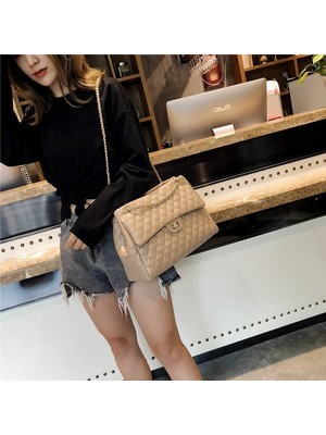 Kensen Shop Bej Tarzı 36X12X25CM Yüksek Li Kadın Pu Deri Omuz Çantası Moda Tasarımcısı Bayan Postacı Çantaları Yeni Lüks Kadın Büyük Kapasiteli Crossbody Çanta (Yurt Dışından)