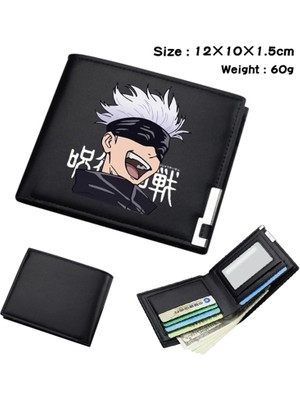 Kensen Shop XQZS210527 27 Stili Japon Anime Karikatür Cüzdan Jujutsu Kaisen Cüzdan Kart Sahibine Sahip Kısa Çanta (Yurt Dışından)