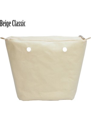 Kensen Shop Beige Classic Style Tanqu Su Geçirmez Iç Astar Obag Ekleme Fermuarlı Cebi Klasik Mini Kanvas O Çanta Için Iç Cep (Yurt Dışından)