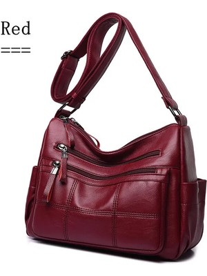 Kensen Shop Kırmızı Stil Sıcak Yumuşak Deri Bolsa Lüks Bayanlar El Çantaları Kadın Kadınlar Için Crossbody Çanta Omuz Messenger Çanta Iplik Ana Kesesi Femme (Yurt Dışından)