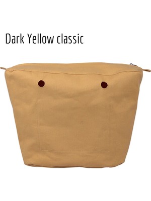 Kensen Shop Dark Yellow Classic Style Tanqu New Waterproof Inner Bag Organizer Insert Zipper Pocket For Classic Mini Obag Canvas Material For O Bag (Yurt Dışından)