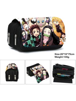 Kensen Shop FGQBBGUIMIE10 Stili Anime Demon Slayer Kimetsu Hiçbir Yaiba Kalem Kutusu Fermuar Makyaj Çantası Kalem Kırtasiye Çantaları Catoon Kalem Kutusu Kadın Kozmetik Çantası (Yurt Dışından)