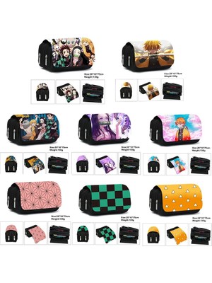 Kensen Shop FGQBBGUIMIE10 Stili Anime Demon Slayer Kimetsu Hiçbir Yaiba Kalem Kutusu Fermuar Makyaj Çantası Kalem Kırtasiye Çantaları Catoon Kalem Kutusu Kadın Kozmetik Çantası (Yurt Dışından)