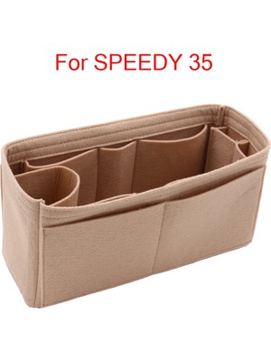 Kensen Shop Speedy 35 Bej Tarzı Speedy Keçe Kumaş Ekleme Çanta Organizatör Makyaj Çanta Organizatör Seyahat Iç Çanta Taşınabilir Kozmetik Çantaları Asla Dolu (Yurt Dışından)