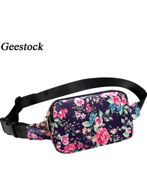 Kensen Shop Çiçek Stili Geestock Bayan Kemer Çantaları Çift Fermuarlı Bel Paketi Moda Fanny Paketi Crossbody Çanta Su Geçirmez Telefon Çantası Alışveriş Çantası Için (Yurt Dışından)