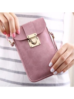 Kensen Shop Tip 2 Koyu Pembe Stili Kadın Deri Messenger Çanta Mini Cep Cep Telefonu Kılıfı Öğrenci Crossbody Kılıf Debriyaj Çanta Cüzdan Kız Küçük Omuz Çantası Çanta (Yurt Dışından)