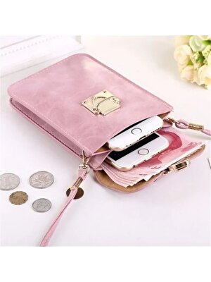 Kensen Shop Tip 2 Koyu Pembe Stili Kadın Deri Messenger Çanta Mini Cep Cep Telefonu Kılıfı Öğrenci Crossbody Kılıf Debriyaj Çanta Cüzdan Kız Küçük Omuz Çantası Çanta (Yurt Dışından)