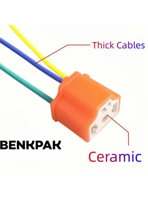 Xiyu Shop H4 Araba Kamyon Kadın Seramik Isı Direnci Far Uzatma Konnektörü Tel Soket Adaptörü Kablo Soket Kablo Demeti 10 cm (Yurt Dışından)