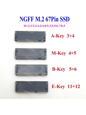 Xiyu Shop E-Anahtar Stili 3,2 Saat 1 Adet Yenı M.2 Konektörü 67 P A B E M Anahtar Ngff Arayüz Soketi SSD H = SSD Yuvası Ngff Soket (Yurt Dışından)