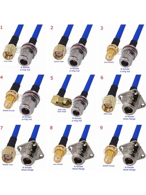 Xiyu Shop Tip9-1 Adet Tarzı 15CM RG402 Koaksiyel Kablo L16 N Sma Erkek Dişi Konnektör Sma N Sağ Açı Kıvrım Için RG402 Yüksek Frekans Mavi 50OHM RG141 (Yurt Dışından)