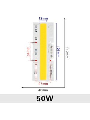 Xiyu Shop 50W Tarzı 220V LED Cob W 50W 70W 100W 120W 150W Ac 220V 110V LED Lamba IP65 Akıllı Ic LED Projektör Soğuk Beyaz Sıcak Beyaz Spot (Yurt Dışından)