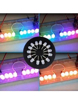 Xiyu Shop 20 Adet Tarzı F5MM-SISLI Rgb LED DC5V WL9823 APA106 ve Iç Kısmı 5 mm F Neo Piksel Ledli Rgb Tam Renkli Dağınık Yuvarlak Şapka (Yurt Dışından)