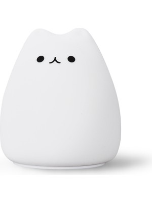 Xiyu Shop Mavi Sevimli Kedi LED Gece Lambası Dokunmatik Sensör Renkli Silikon Akülü Yatak Odası Başucu Dekorasyon Lambası Çocuklar Için Bebek Hediye (Yurt Dışından)