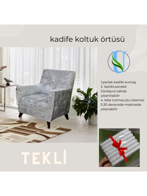 Uy Style Kadife Tek Kişilik Koltuk Örtüsü,berjer Kılıfı Lastikli