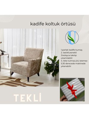 Uy Style Kadife Tek Kişilik Koltuk Örtüsü,berjer Kılıfı Lastikli