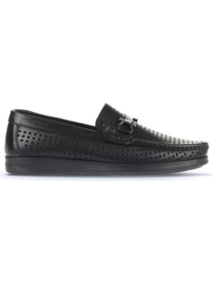Bueno Shoes Siyah Deri Erkek Loafer 21MA84