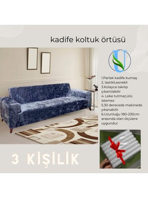 Uy Style Kadife Koltuk, Kanepe, Çekyat Örtüsü , Koltuk Kılıfı( 3 Kişilik)