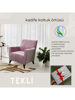 Uy Style Kadife Tek Kişilik Koltuk Örtüsü,berjer Kılıfı Lastikli