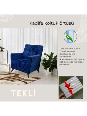 Uy Style Kadife Tek Kişilik Koltuk Örtüsü,berjer Kılıfı Lastikli