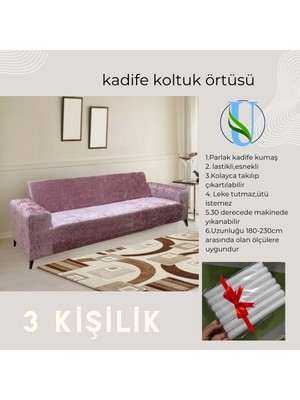Uy Style Kadife Koltuk, Kanepe, Çekyat Örtüsü , Koltuk Kılıfı( 3 Kişilik)